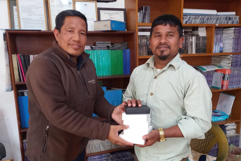 Distrubuting Tamang Audio Bible